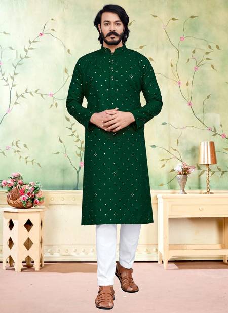Green Colour Outluk Vol 84 New Designer Ethnic Wear Silk Kurta Pajama Collection 84008